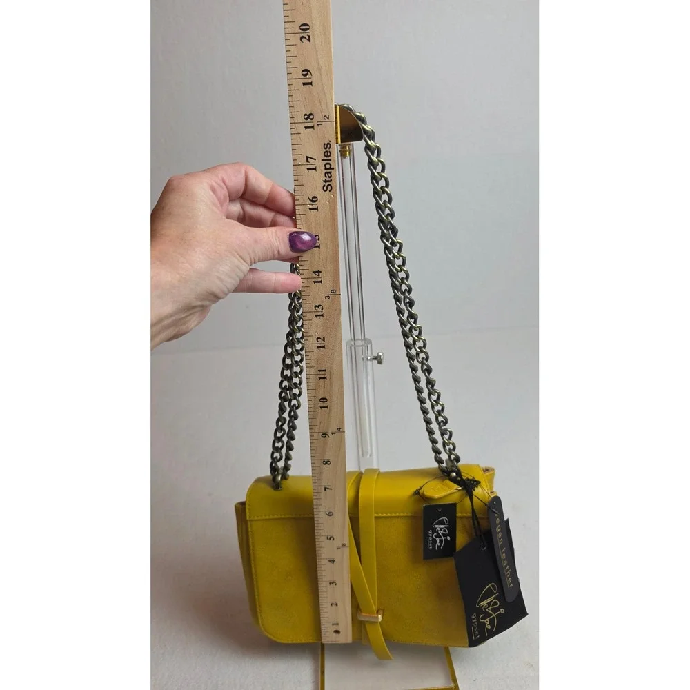 Cleobella Gypset Yellow Vegan Leather Chain Crossbody Bag EJ181013-CAN New